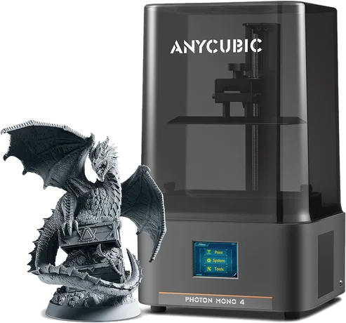 Impresora 3D de resina Anycubic Photon con una figura impresa